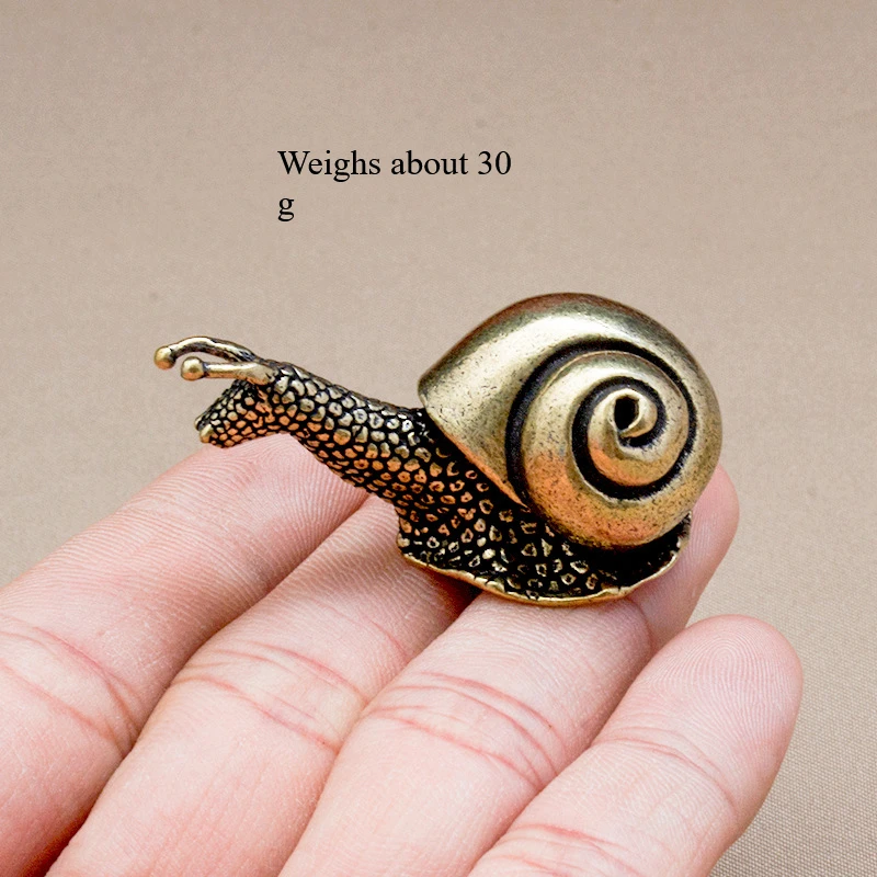 

Pure Copper Retro Solid Snail Mini Ornaments Tea Ceremony Tea Pet Office Living Room Creative Exquisite Craft Antique Crafts