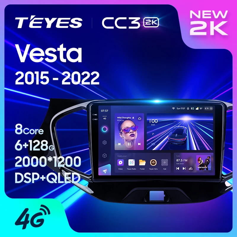 TEYES CC3 2K For LADA Vesta Cross Sport 2015 2022 Car Radio Multimedia Video Player Navigation stereo Android No 2din 2 din