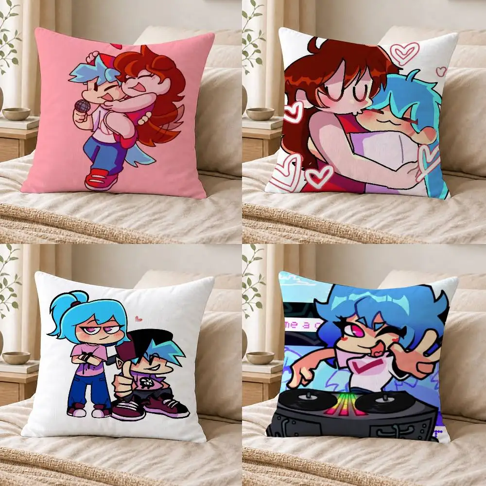 Tabi Girlfriend S-Sky Boyfriend F-FNF  Double-sided Printed Square Decorative Cushion Cover for Sofa Living Room Home Decor