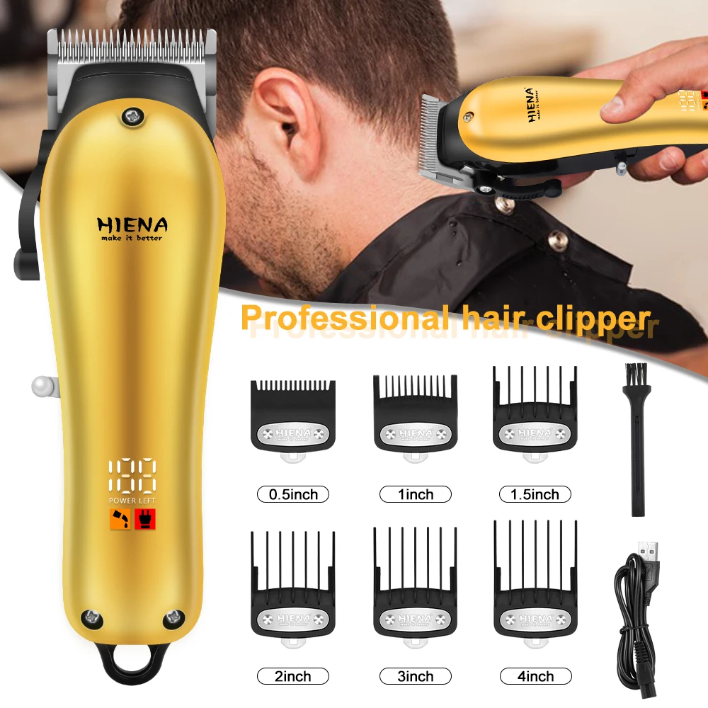 HIENA professional Hair clipper barber shop Cordless Electric hair Trimmers Powerful 2000mah hair cut machine Beard razor Shaver