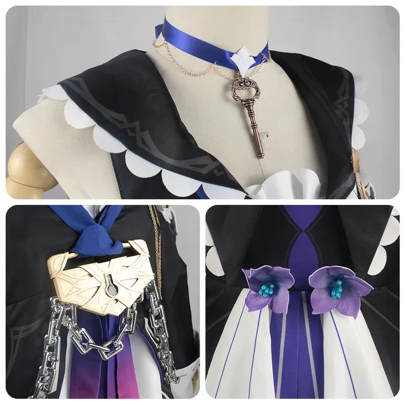 Honkai Star Rail Herta traje Anime juego de talla grande vestido Lolita uniforme zapatos peluca Cosplay fiesta disfraz de Halloween mujeres if;3