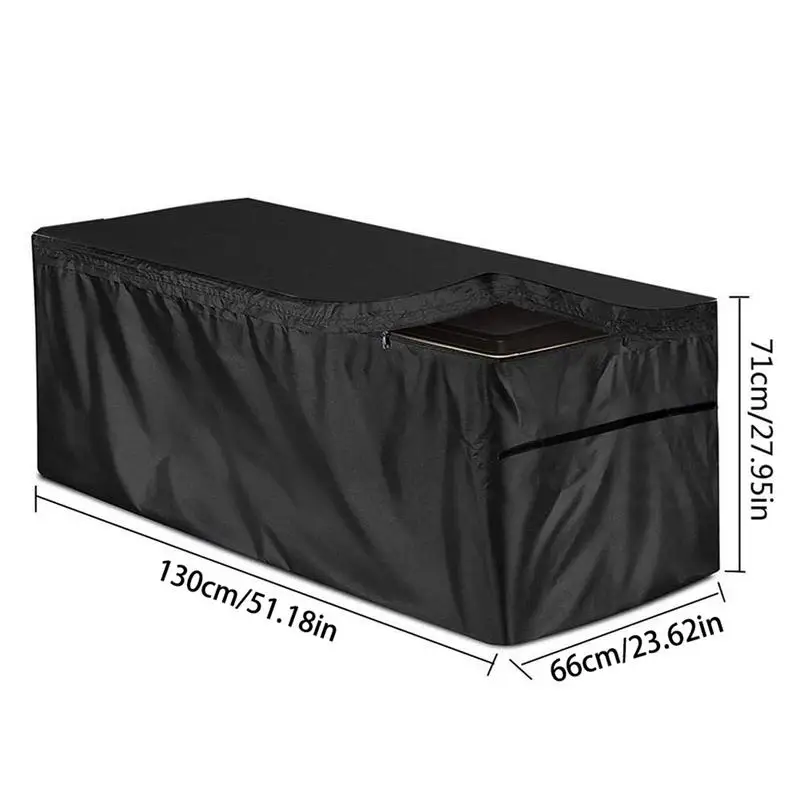 Deck Box Cover With Zipper Deck Box Protection Furniture Cover 210D Oxford Cloth Black Protective Covers With Zipper Rounded