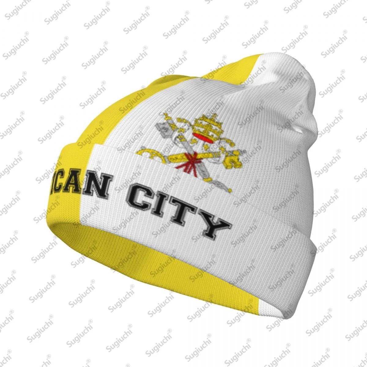 Beanie-Mütze mit Vatikanstadt-Flagge für Damen und Herren, modische Strickmütze, warme Wintermütze, weich, dehnbar, Ski-Beanie-Mütze, Unisex