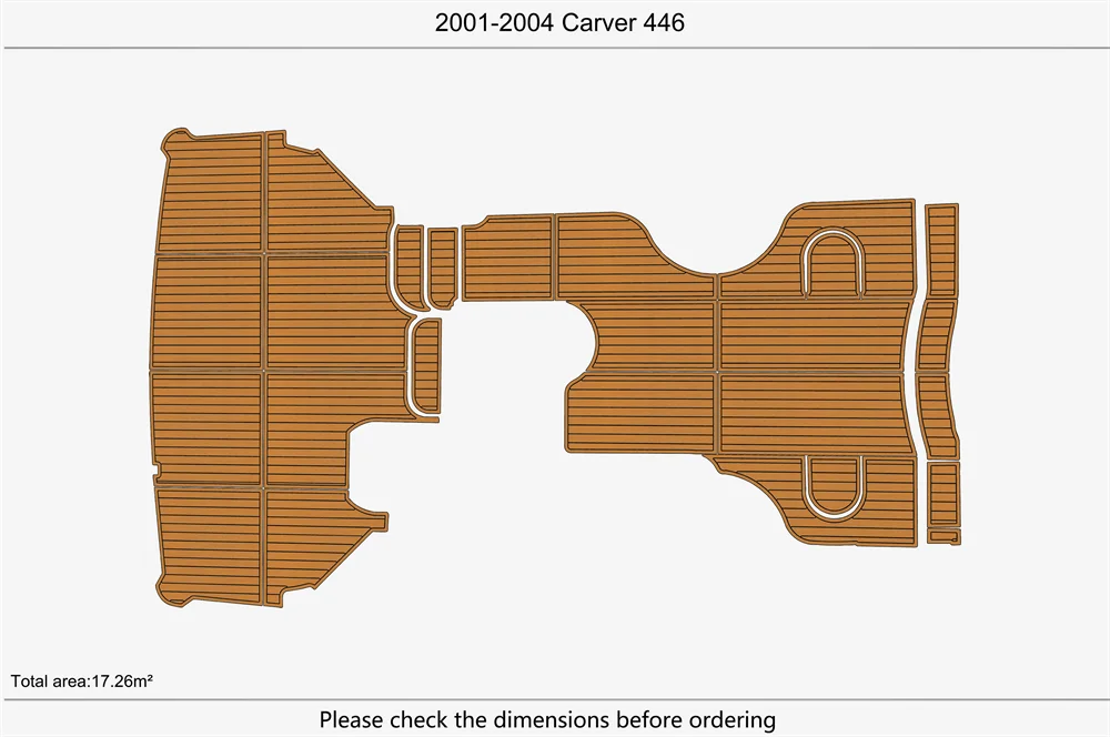 Eva foam Fuax teak seadek marine floor For 2001-2004 Carver 446 Cockpit Swim Platform 1/4