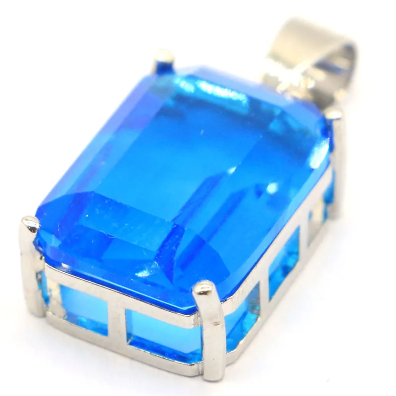 Buy 4 Get 1 Free 23x13mm Rectangle Green Peridot Swiss Blue Topaz Purple Spinel For Sister Daily Wear Silver Pendant