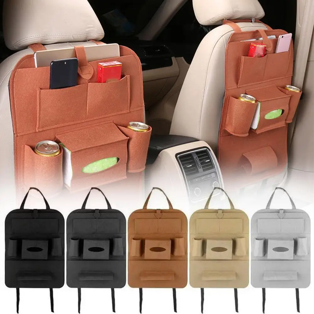 Car Backseat Organizer With Table Holder Storage Pockets Seat Back Protector Kick Mats For Kid Toddlers Travel Accessories G6Y2