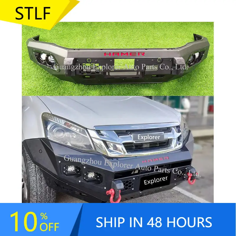 

STLFSteel Front Bumper with LED Suit for Dmax 2017-2019 with Winch Bracket Auto Exterior Accessories Front Bumper Bar