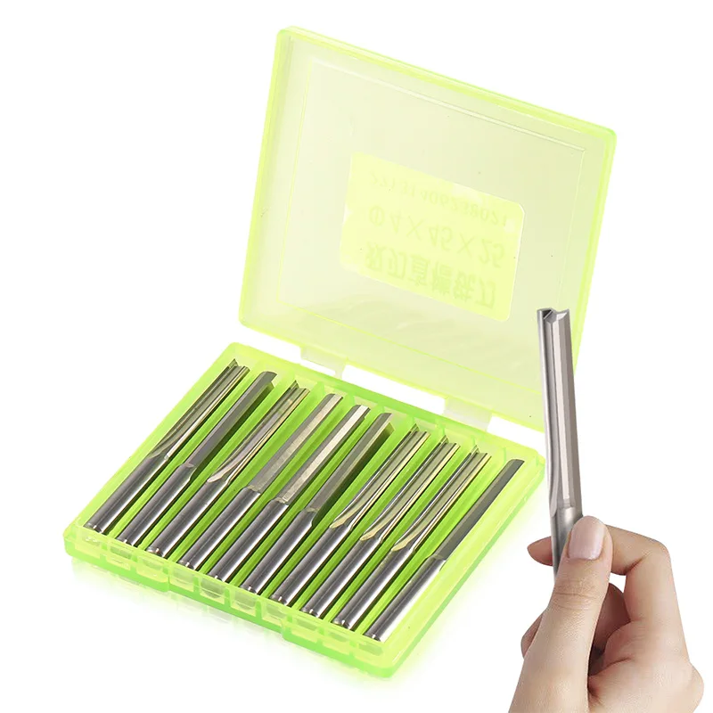 3.175-10mm Double-edged Straight Groove Milling Cutter Integral Tungsten Steel CNC Density Plate PVC Acrylic Engraving Tool