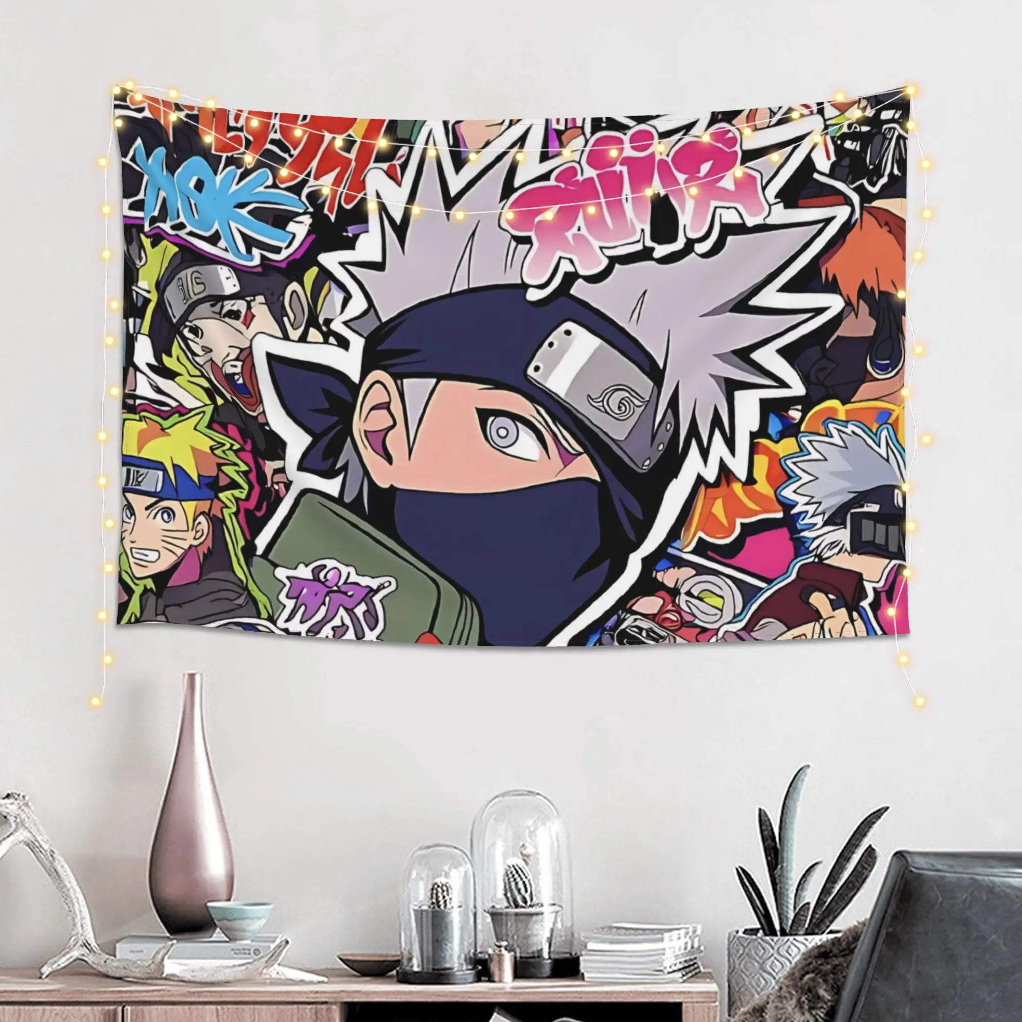 Cutecore Anime Narutos Theme Tapestry Bedroom Decoration  Wall Hanging Blanket Tapestry Cool Stuff For Room