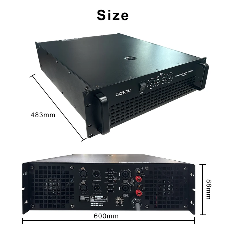 2 4 8 Ohm 3U Channel 10000 Watt Big Power Amplifier Subwoofer Outdoor Dj Audio Professional High Power Amplifier