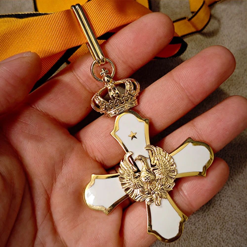 1PC Order of The Phoenix Grand Cross Sash Badge Royal Kingdom Version Medal Neck Ribbon Medal Collection Decoration Craft Gift