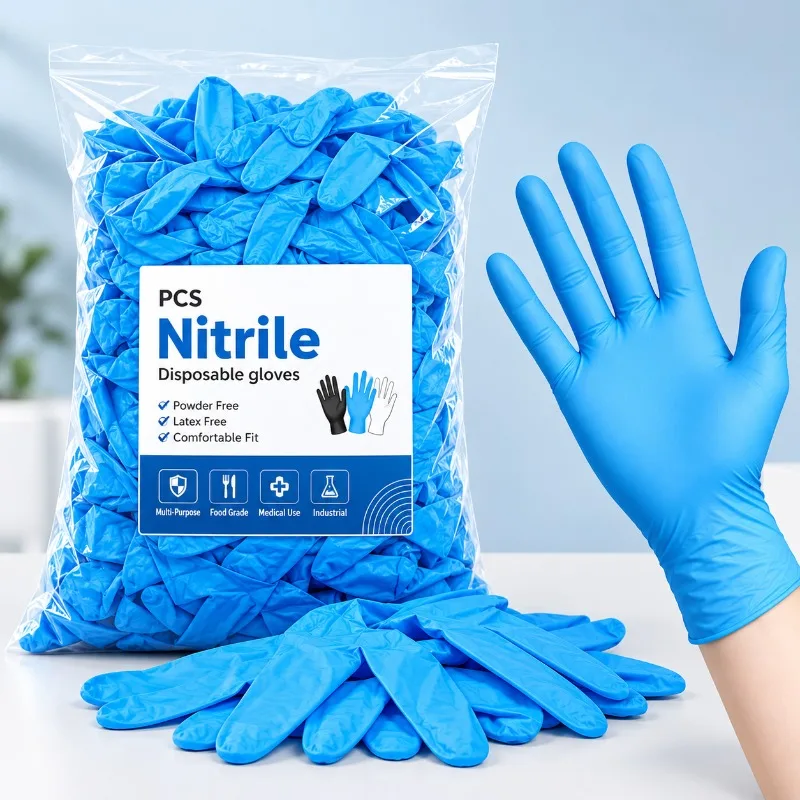 20/50PCS Blue Disposable Nitrile Gloves Powder Free Latex Free Safety Gloves for Tattoo Artist Cleaning Salon Home Kitchen Daily