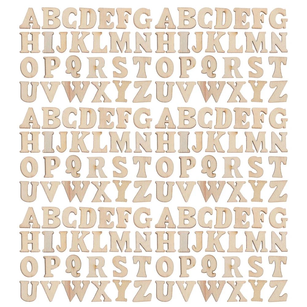 Petites lettres en bois de 0.59 pouces, pièces de l'alphabet vierges pour bricolage, artisanat d'intérieur de la maison, projets de peinture personnalisés naturels, 416 pièces