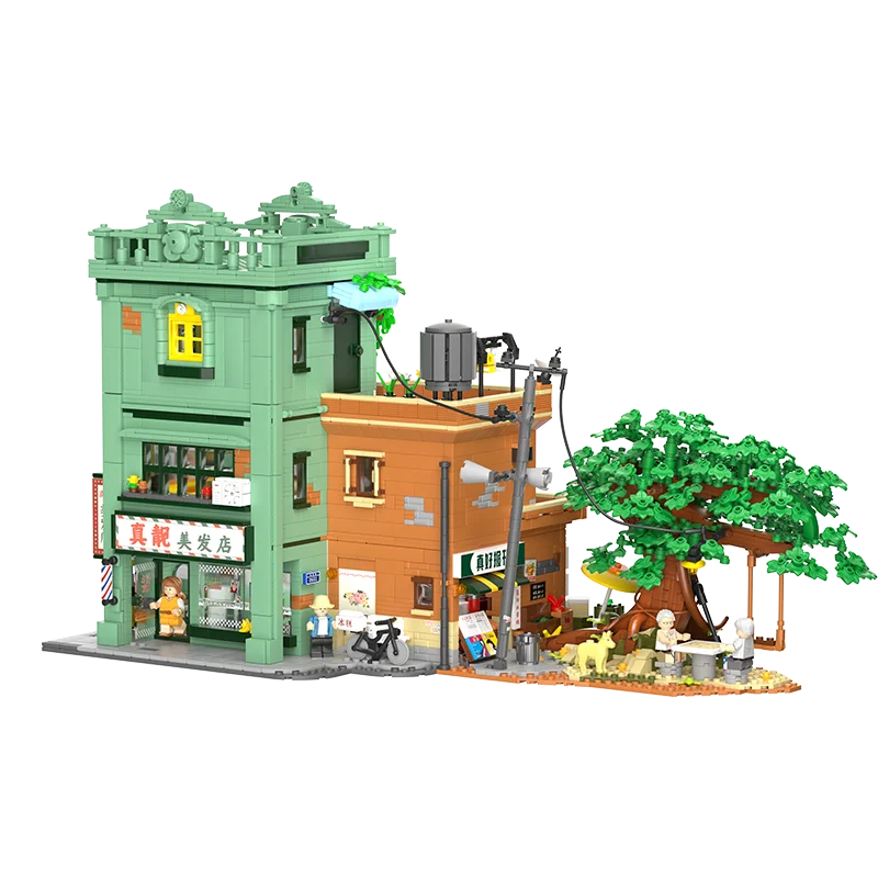 Weekit-bloques de construcción de taberna Medieval, ciudad de los años 8090, vista a la calle, casa de pueblo, arquitectura, ladrillos, juguetes creativos, regalos para adultos