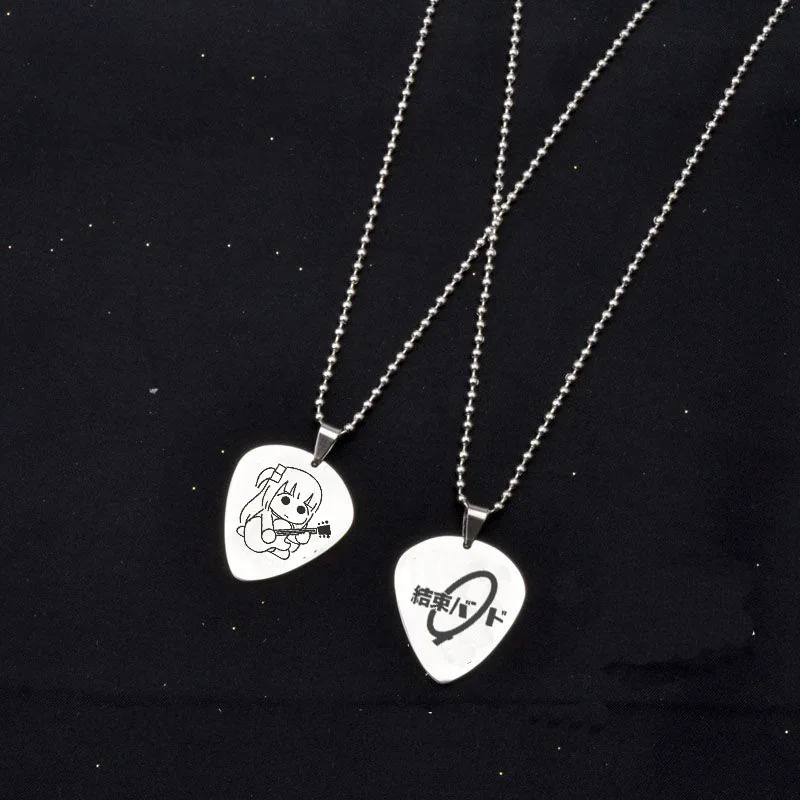 BOCCHI THE ROCK Anime Peripheral Necklace Gotoh Hitori Cute Yamada Ryo Guitar Pick Ijichi Nijika Laser Lettering Kawaii Gift