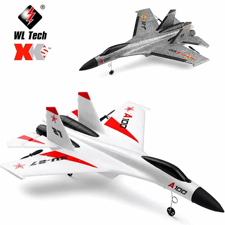 RC Plane 2.4GHz Remote-Controlled Aircraft XKA100 Three Channel Su27 Fighter Fixed Wing Foam J-11 Glider Children's Flying Toys