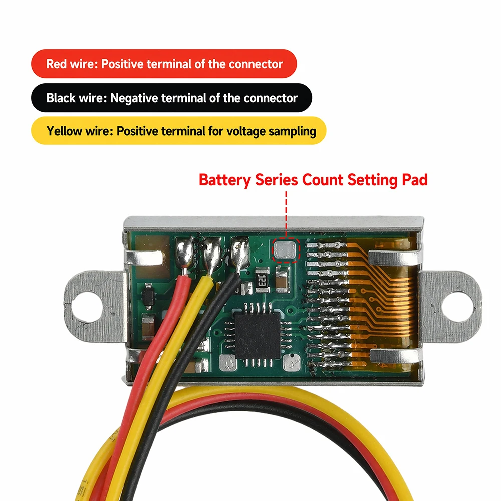 0.5 Inch OLED Voltage Meter DC 0-30V Ultra-Thin Digital Voltmeter Battery Tester 1-6S Adjustable Battery Level Tester MCU