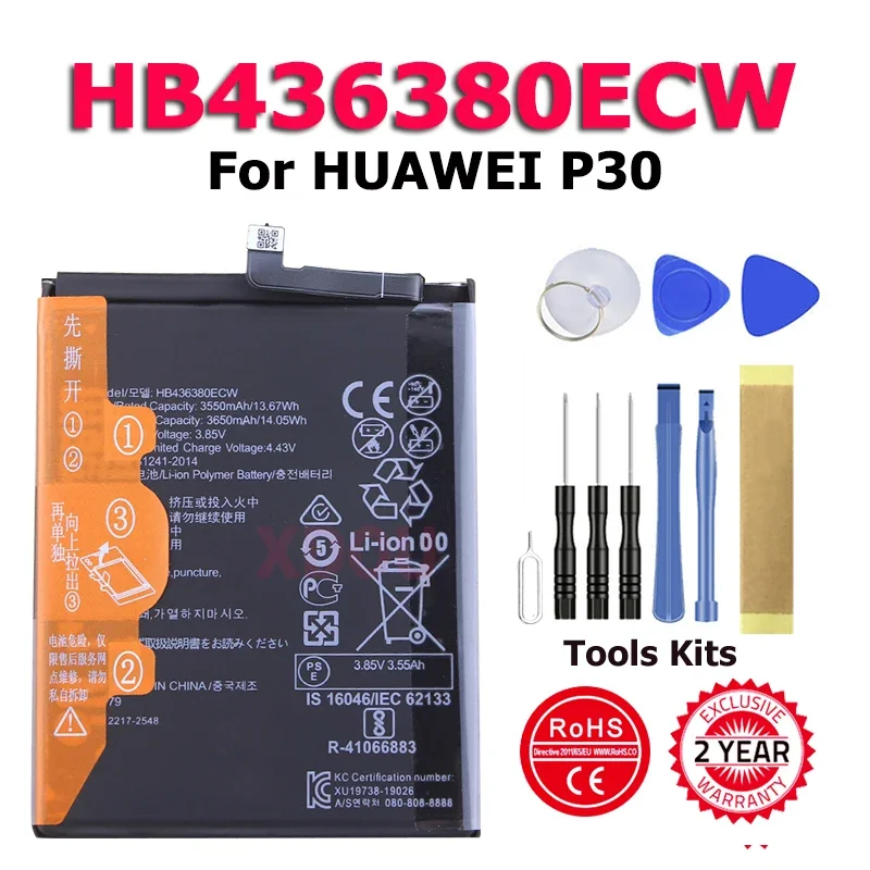 

New HB436380ECW Battery For HUAWEI P30 ELE-L09 ELE-L29 ELE-AL00 ELE-TL00 Mobile Phone In Stock