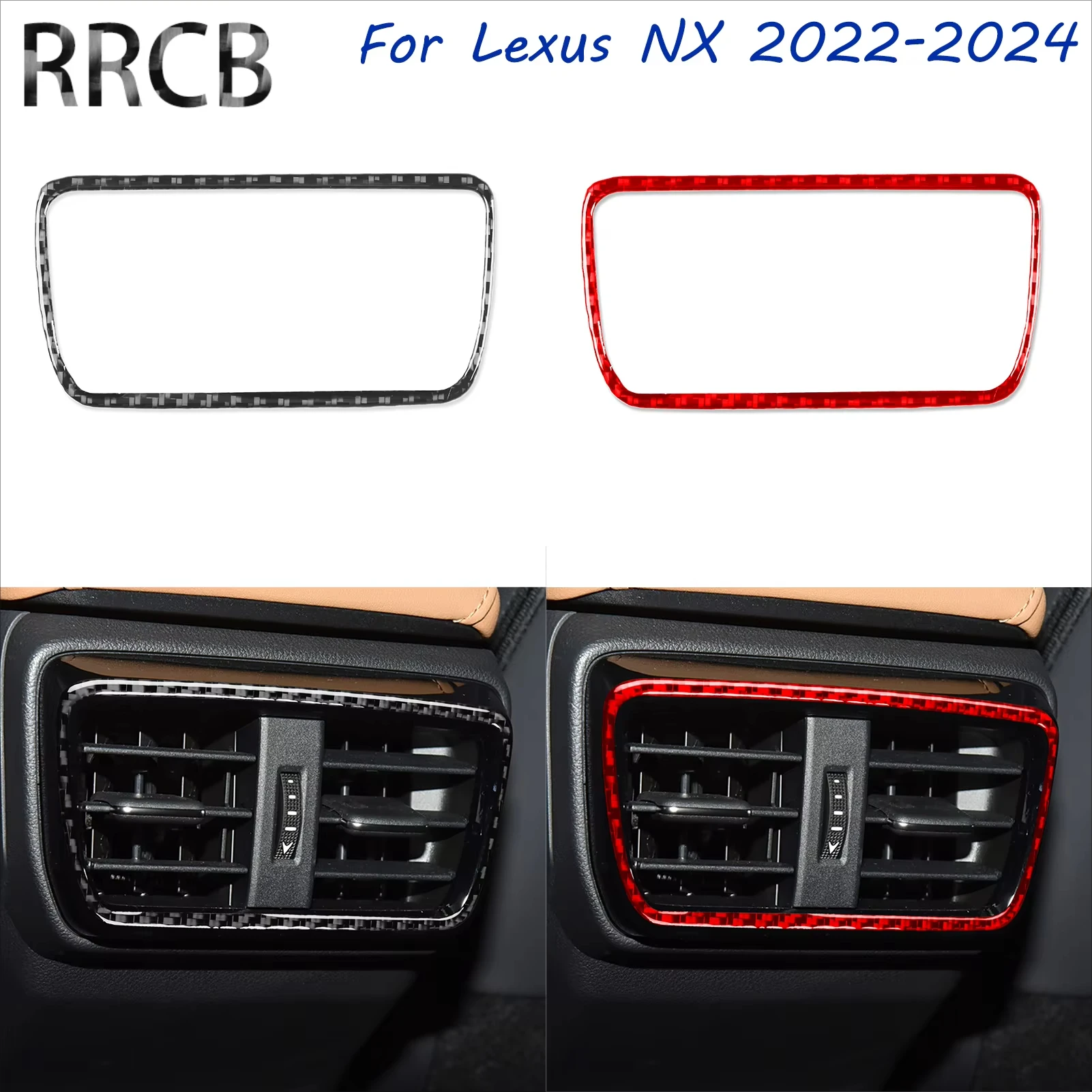 

For Lexus NX 250 350H 450H 2022-2024 Carbon Fiber Rear Air Condition Outlet Vent Car Interior Accessories Decorative Stickers