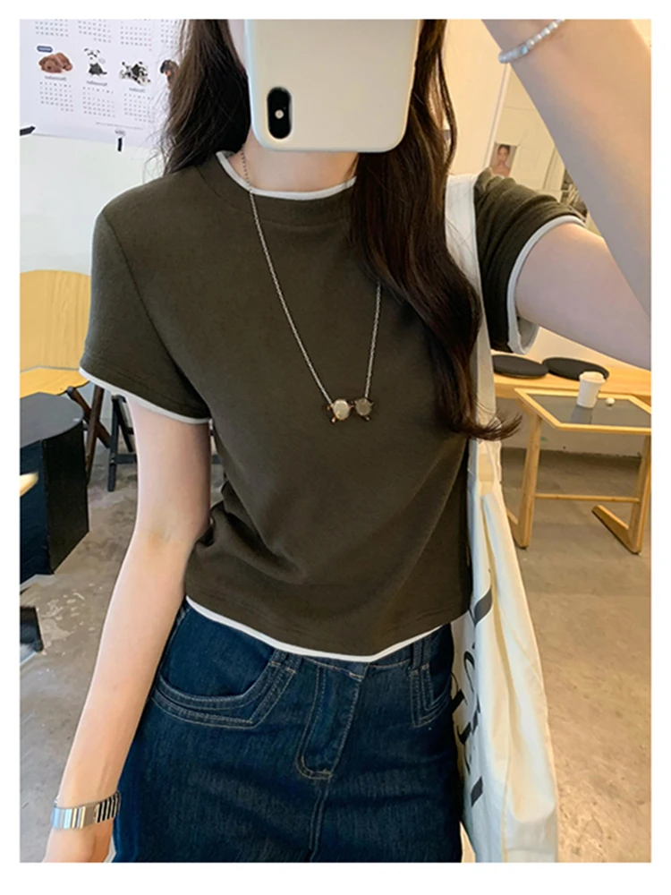 Summer Women T Shirt T-Shirt Woman Clothes Tops Tshirt Female Crop Top Tees Y2k Para Mujer Ropa De Mujer Roupas Feminina Traf