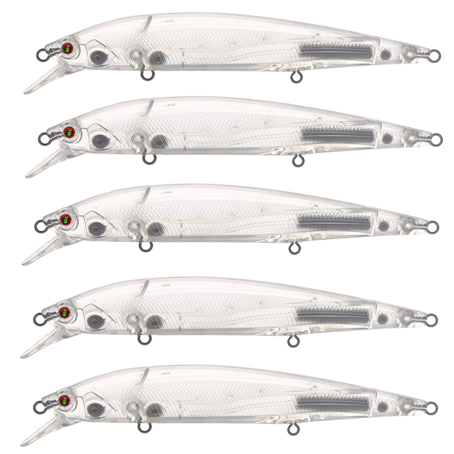 

15pcs/Lot Fishing Big Minnows Unpainted Lures DIY Blank Bait Embryo Clear Plastic Hard Jerkbaits 14cm 15.8g with 5mm 3D Eyes