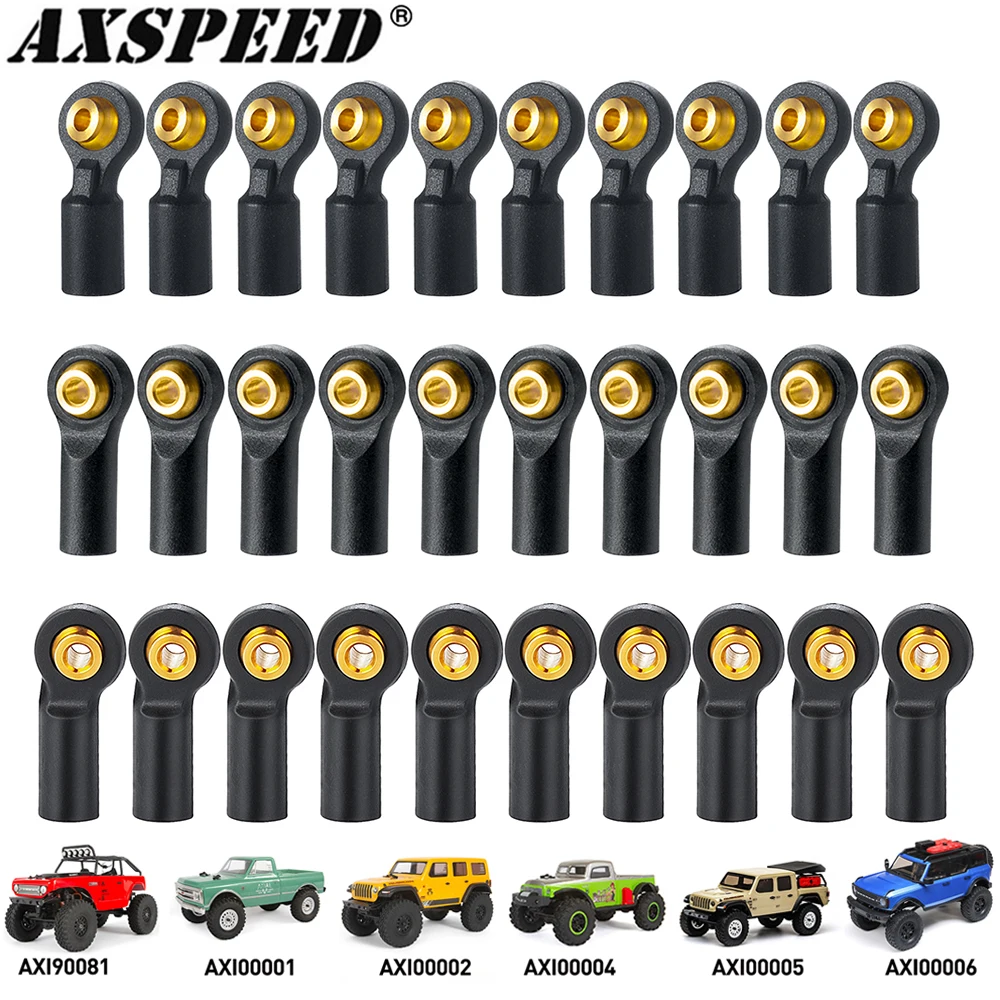 AXSPEED 10PCS M2 Rod Ends Link Balls Plastic Head Linkage Joints for 1/24 RC Crawler Axial SCX24 All Series JLU Gladiator Parts