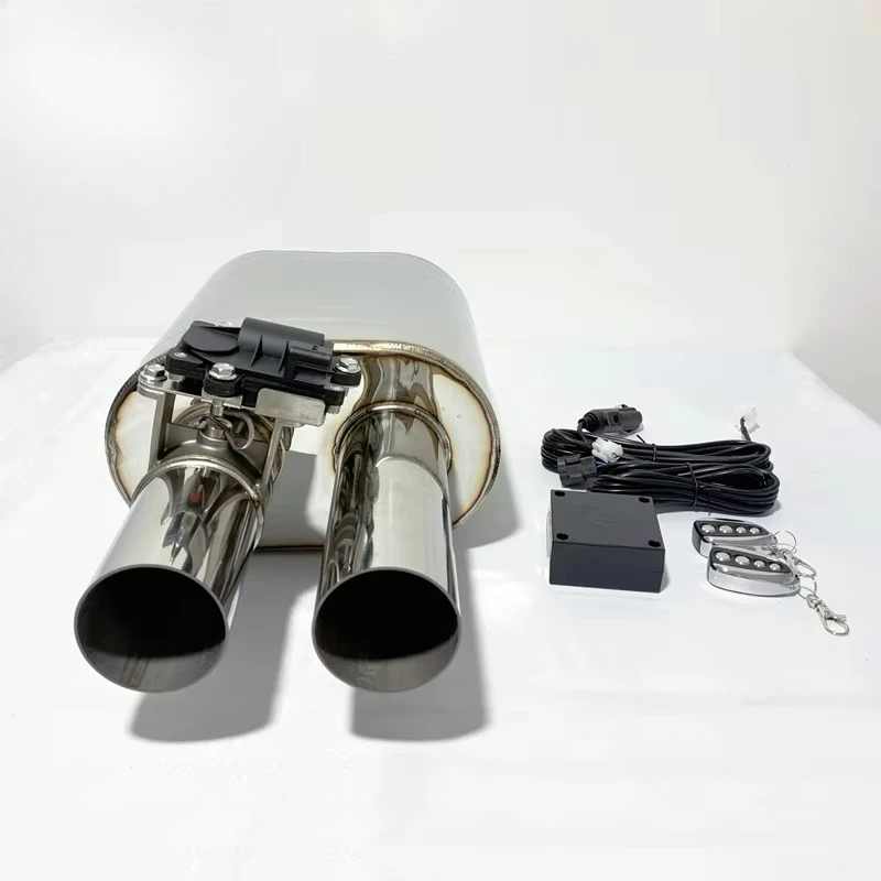 

2.5 Inch Adjustable Exhaust Valve For Custom Noise Control Universal Remote Exhaust Muffler With Two Exits