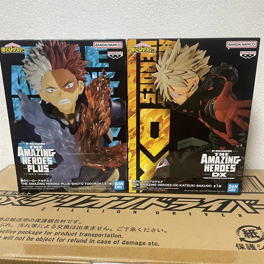 In Stock MY HERO ACADEMIA THE AMAZING HEROES PLUS-SHOTO TODOROKI Anime PVC Action Figure DX-KATSUKI BAKUGO Bandai Collector Toys