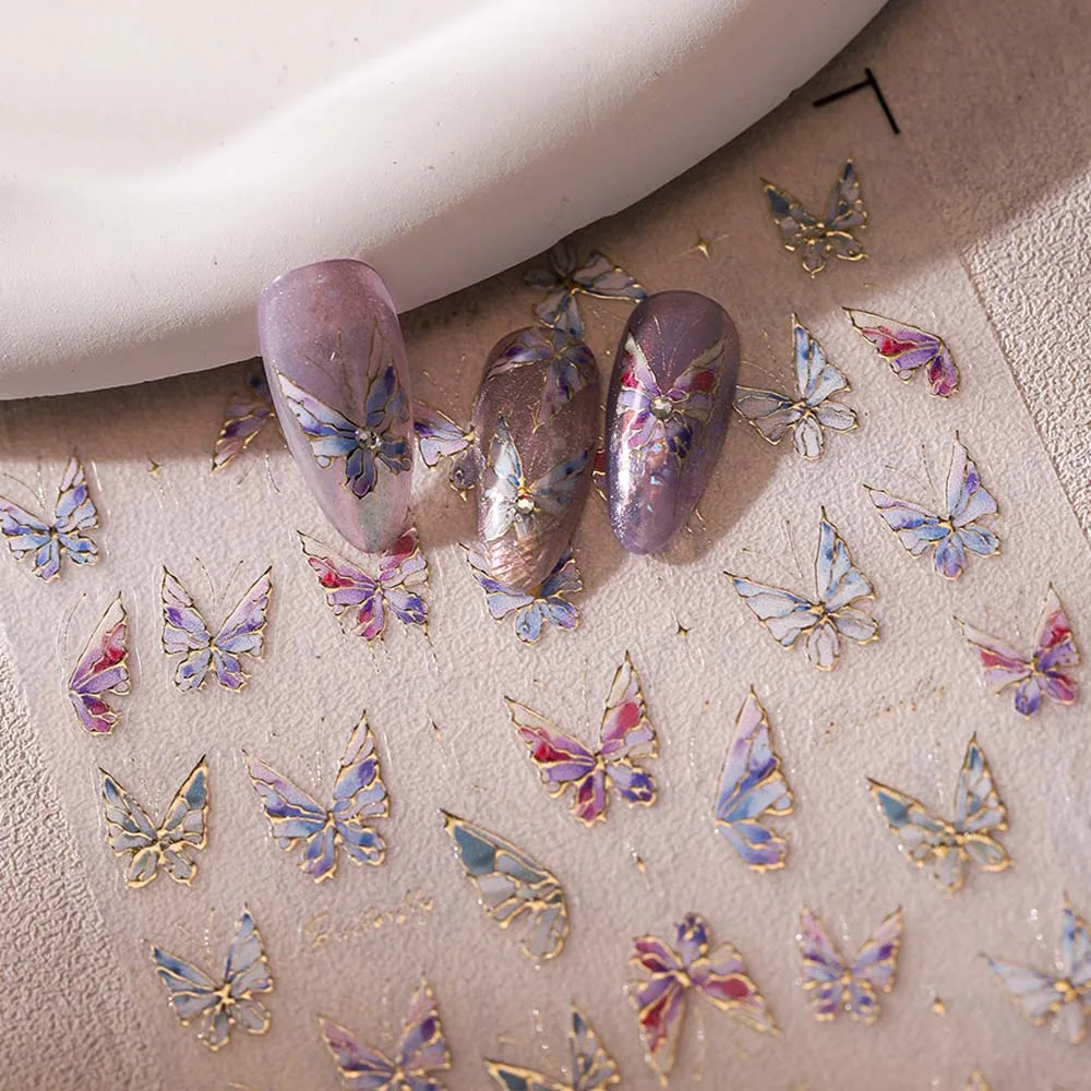 Adhesive Wildflowers Flower Nail Stickers Leaves Tulip Flower Nail Decals Butterfly Rose Flower Nail Decorations Spring