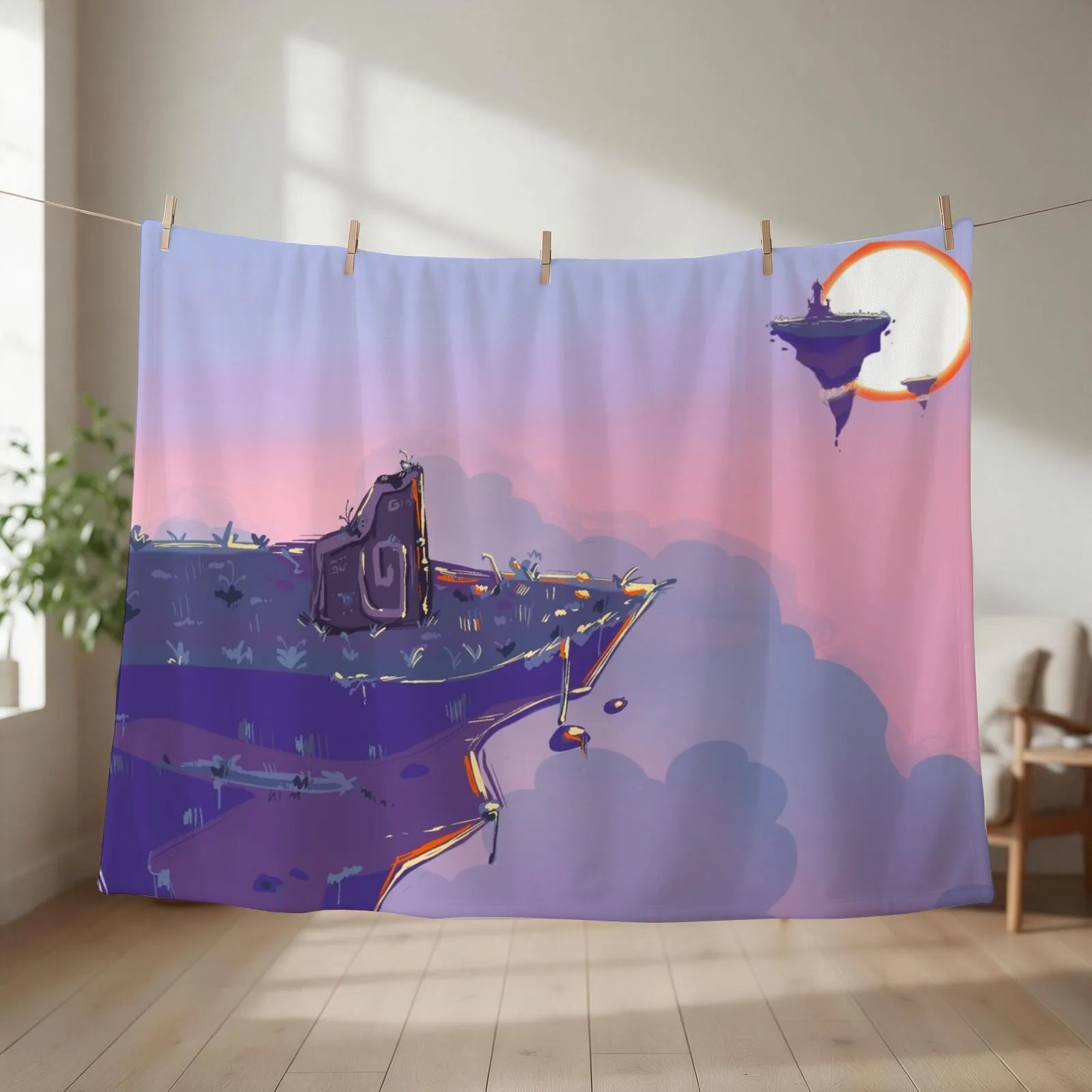 Alarik the Elven Hero - Throw Blanket couch cozy soft plush fuzzy picnic outdoor blanket