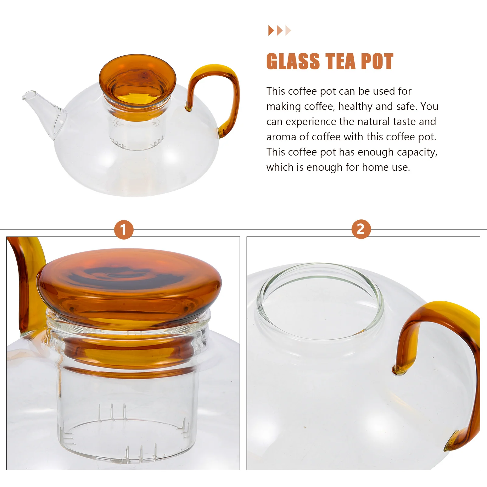 

Japanese Style Glass Teapot Household Coffee Pot Kitchen Water Kettle Practical Glass Tea Pot for Tearoom