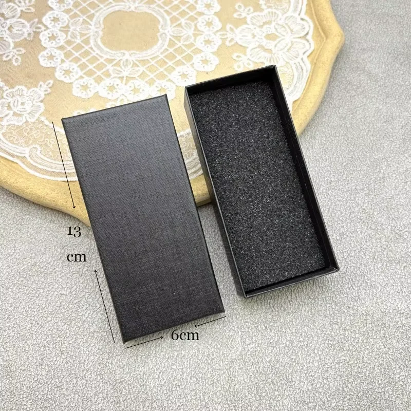 50Pcs High Quality Portable Black Paper Watch Jewelry Boxes  Blank Print Gift Pouches for Watches and Daily Jewelry Packaging