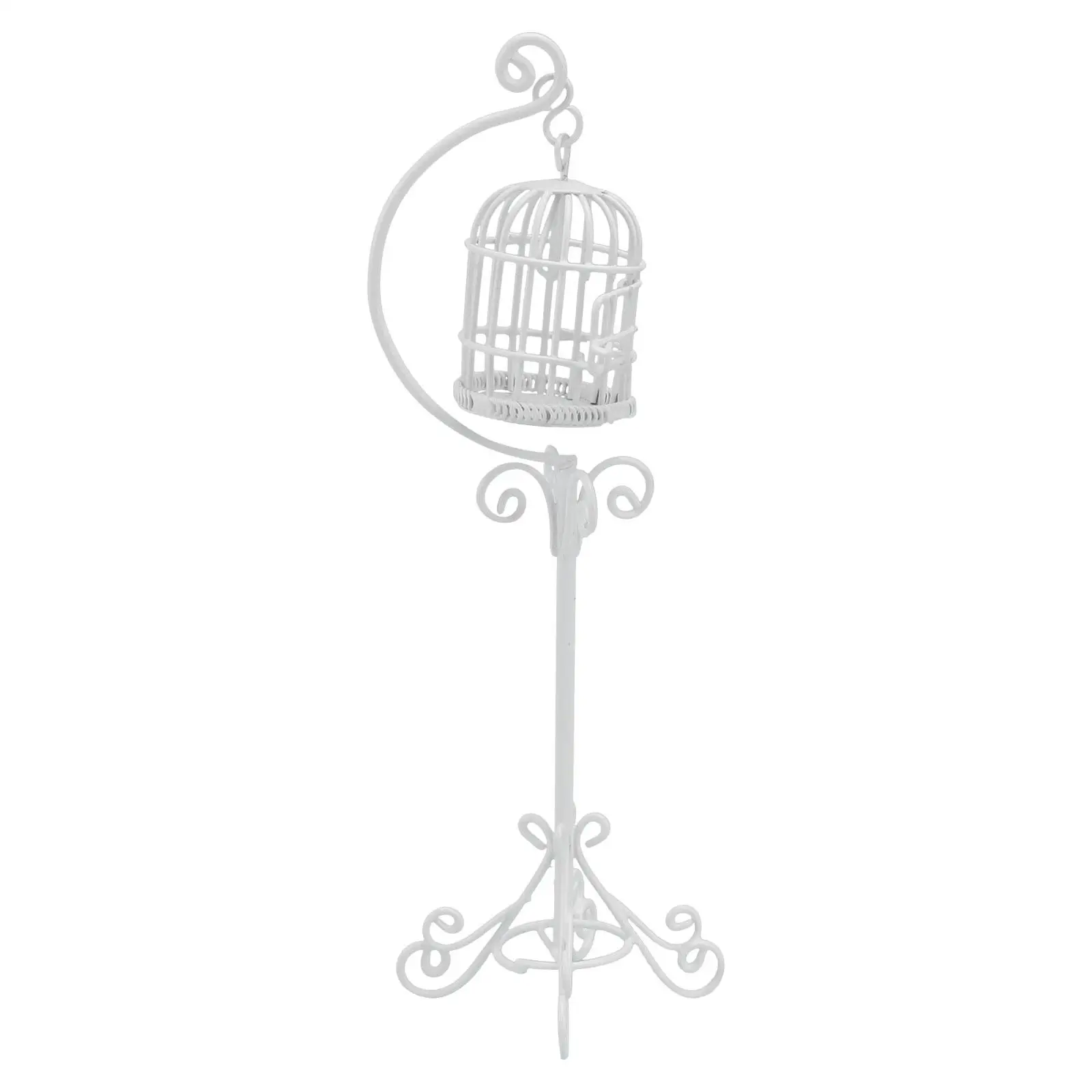 Miniature Metal Birdcage House Outdoor Model Decor Scene with Support Vintage Home High Quality