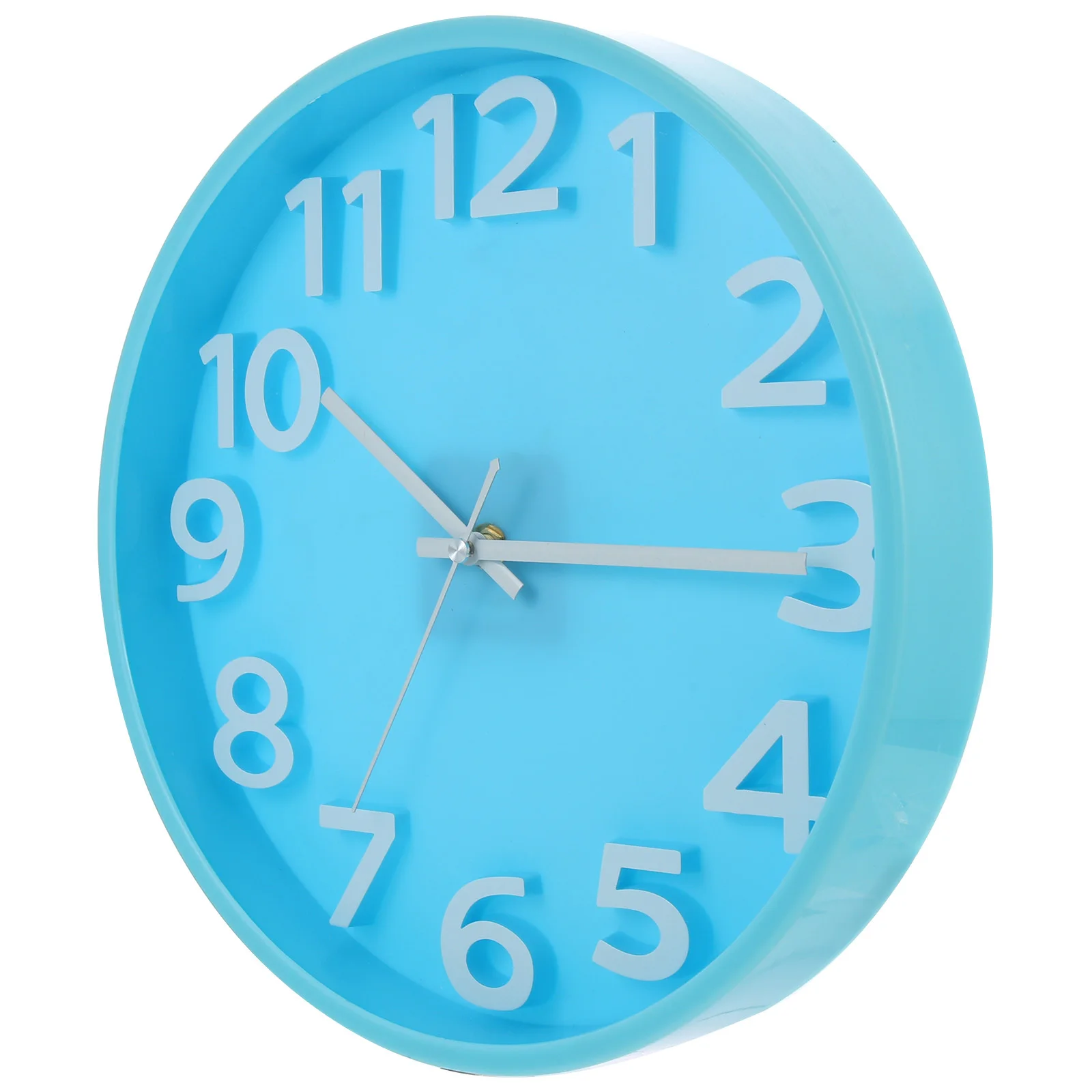

Modern Style Round Wall Clock Plastic Decorative Lightweight Mute Space Saving Living Room Bedroom Home Office Use Circular