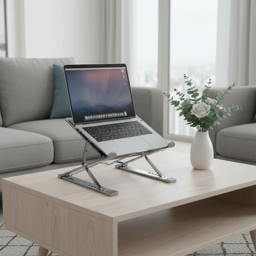 

Durable Adjustable Laptop Stand Foldable Double Layer Portable Tablet Stand Ventilation Notebook Holder Desktop