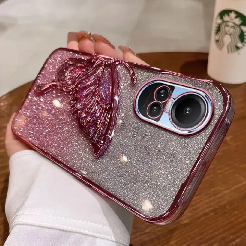 Butterfly Glitter Case For OPPO Reno 10 Pro A59 A79 A78 Reno10 5G Case Luxury Quicksand Shockproof Cover For OPPO Reno10 Pro