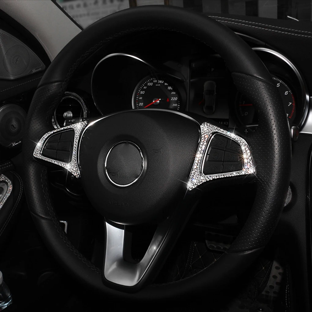 Interior Decor Protective Cover Trim Sticker Metal Structure Steering Wheels Practical Shockproof Vehicle Components