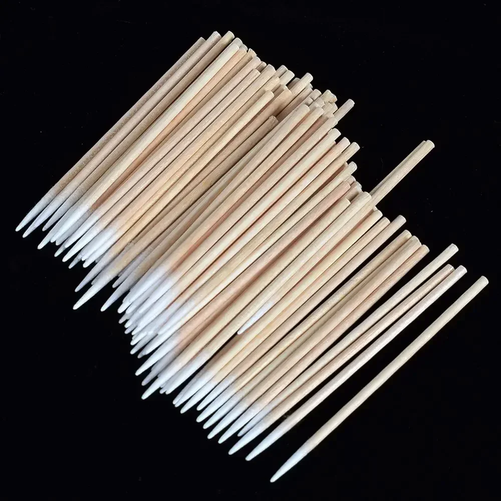 100pcs Disposable Micro Cotton Swabs Nails Makeup Ears Cleaning Sticks Cosmetic Wood Cotton Buds Tips Eyelash Extension Tools