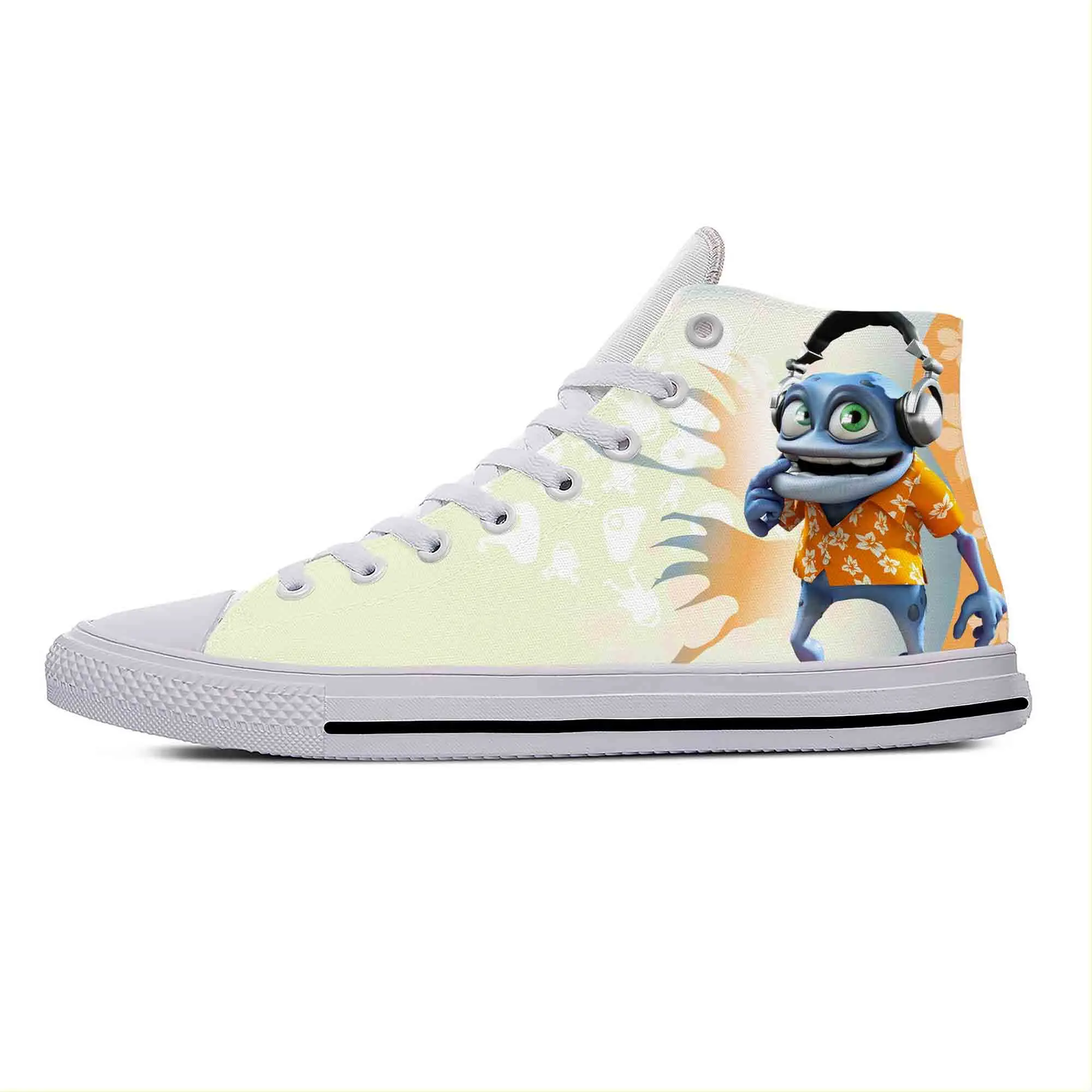 Anime Cartoon Manga Music Crazy Frog Cool Funny Casual Cloth Shoes High Top Lightweight Breathable 3D Print Men Women Sneakers