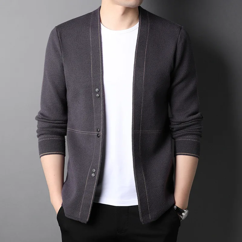 

Men's Winter Sweater Cardigan Sweater Male Knitted Sweater Men's Winter Jackets Thin Men's Knitted Cardigan Youth Slim Cardigan