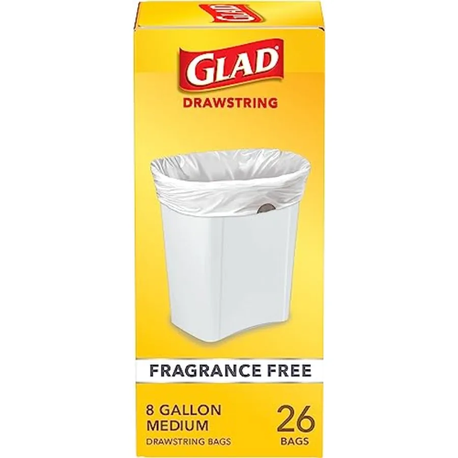 Medium Trash Bags, 8 Gallon, Garbage Bags With Drawstring