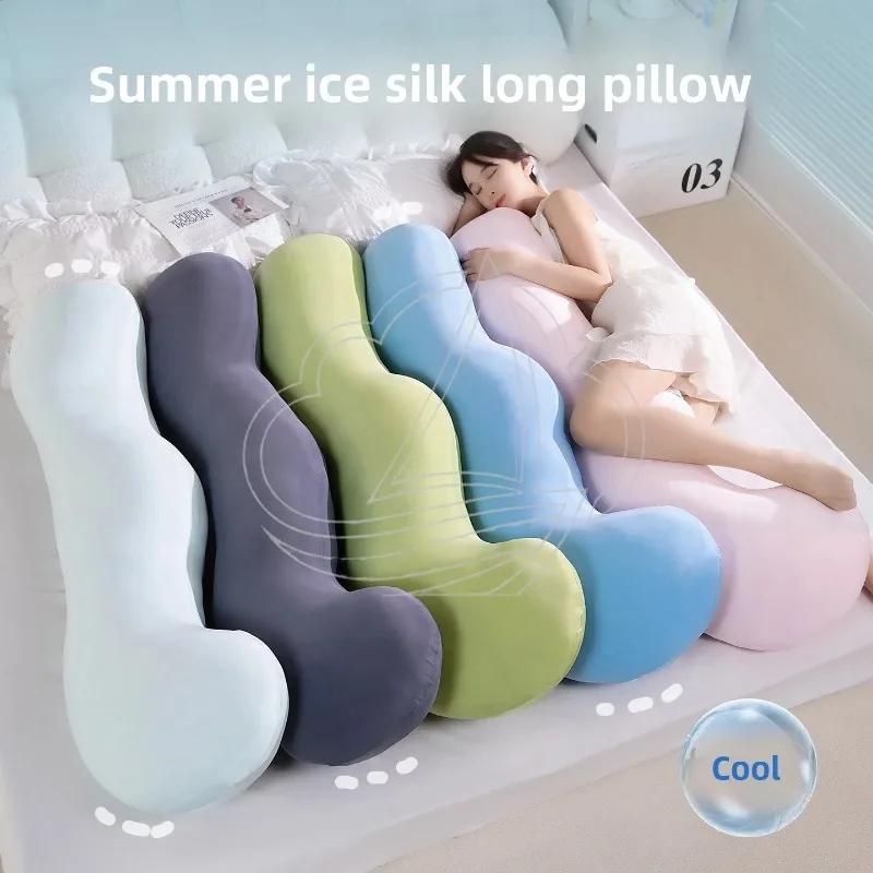 Large Ergonomic Bed Pillow for Side Sleepers, Long Pillow for Pregnant Women & Adults