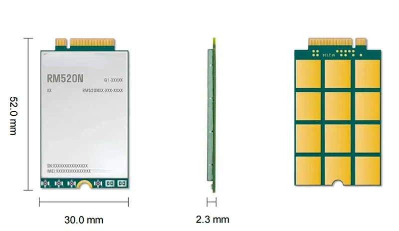 Modul nirkabel Rm520n gl 5G Modul Sub-6GHz M.2