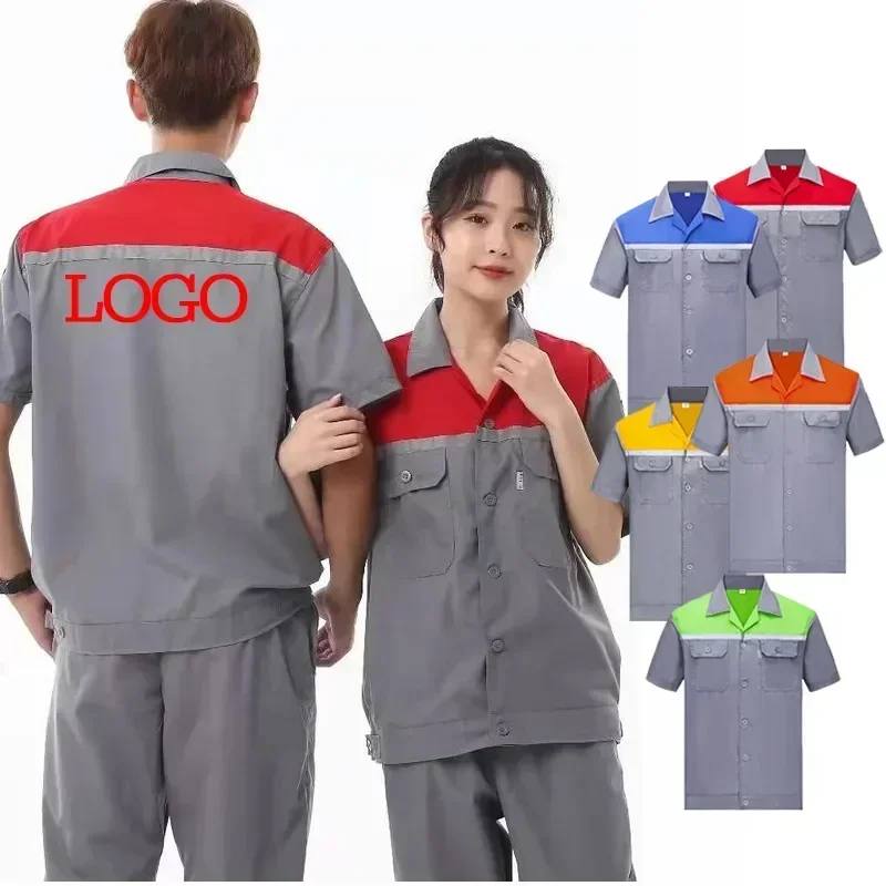 

Top Pocket Large Printed Logo Summer Overalls Breathable Design Diy Short-sleeved New Thin Men's Reflective