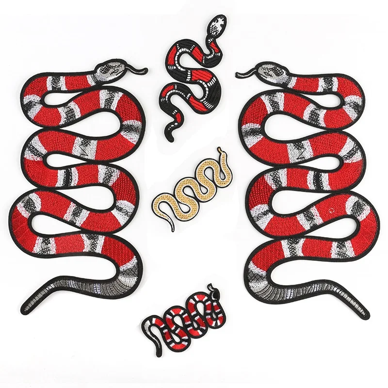 Personalized Snake Design Patches for Clothing Locomotive for DIY Clothing Iron on Patch Rock Jacket Back Thermoadhesive Patch
