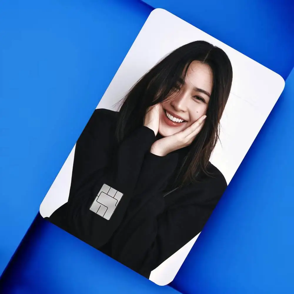 Actor Lingling Sirilak Kwong 4pcs 1Set Laser Holographic Sticker Skin Cover for Credit Bank Debit Card