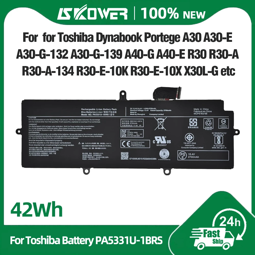 

SKOWER 42Wh PA5331U-1BRS Аккумулятор для ноутбука Toshiba Dynabook Portege A30-E X30L-G R30-A R30-E-10K Terca A40-E A30-G-132 A40-G