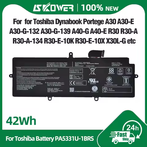 SKOWER 42Wh PA5331U-1BRS Laptop Battery for Toshiba Dynabook Portege A30-E X30L-G R30-A R30-E-10K Terca A40-E A30-G-132 A40-G