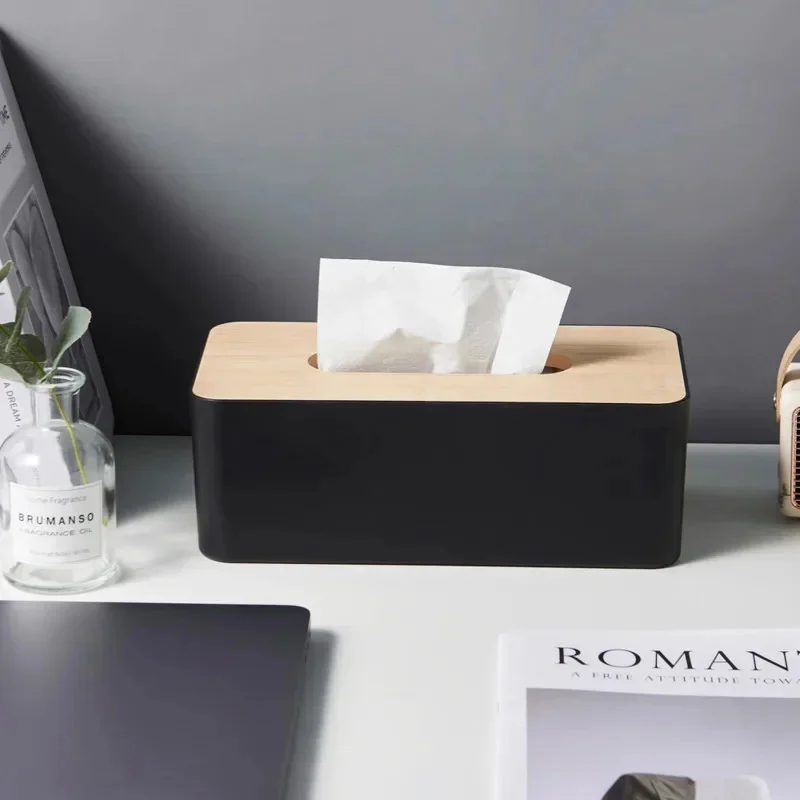 

Cover For Disposable Paper Facial Tissue Bamboo Rectangular Napkin Holder For Bathroom Vanity Desk Office Bamboo Tissue Box