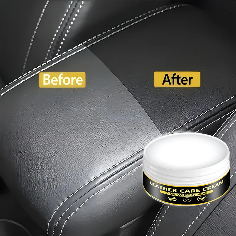 Crema multifuncional para reacondicionamiento de interiores de automóviles: potente cera pulidora para cuero, plásticos, neumáticos y tableros; multifu